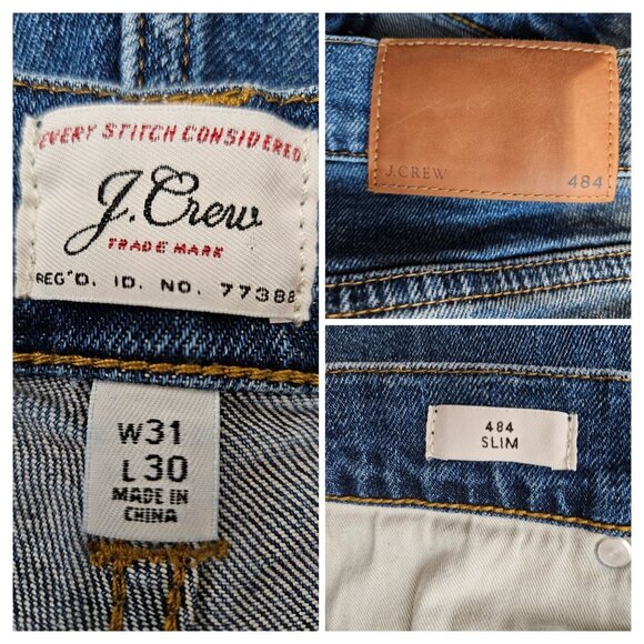 J.Crew Mens Slim Fit 484 Denim Jeans W31 L30 Medium Wash - Picture 10 of 11